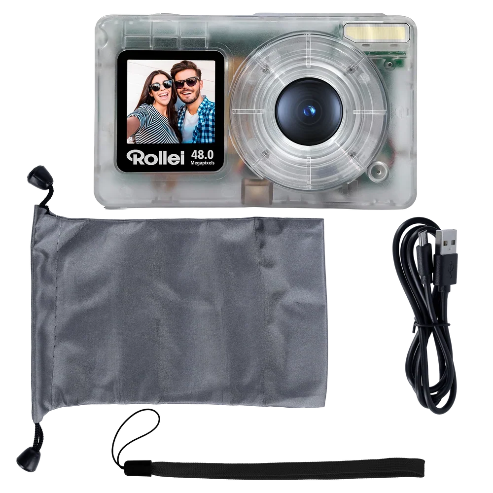Rollei Compactline Pocket 48MP 4K Digital Camera - Transparent Clear | 12096