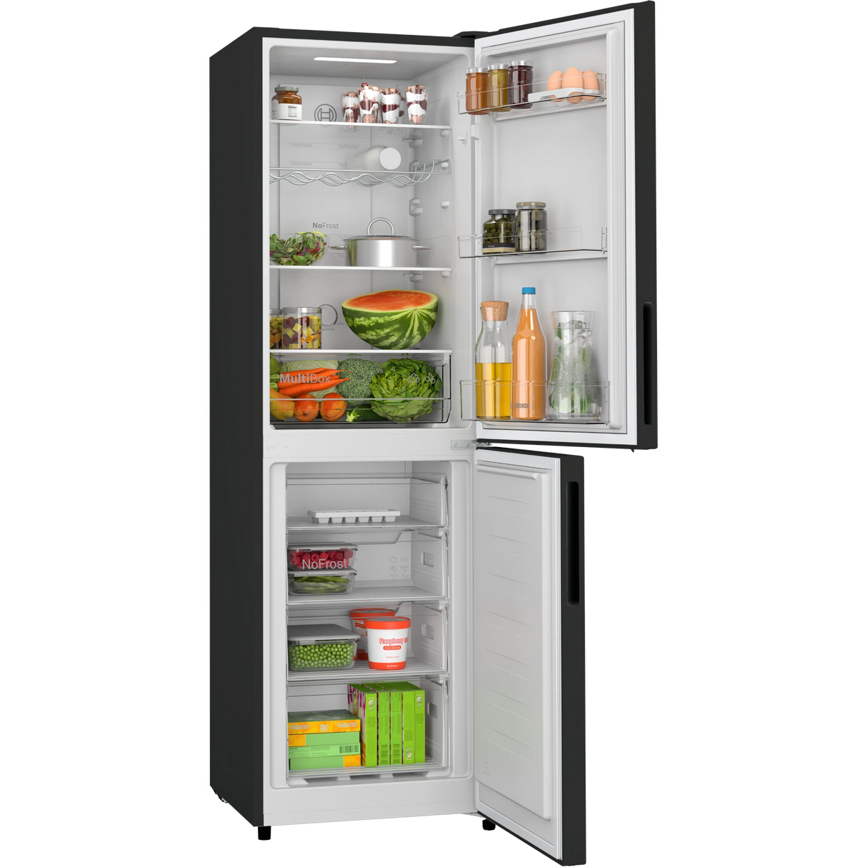 Bosch Series 2 50:50 Fridge Freezer 183x55 Black KGN27NBEAG