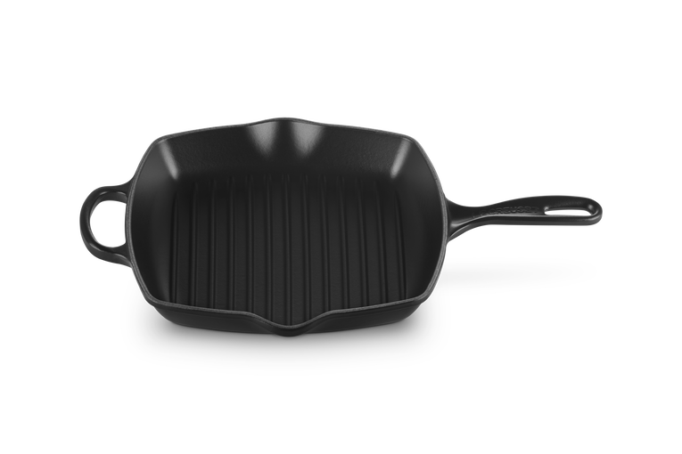Le Creuset Signature 26cm Cast Iron Square Grillit - Satin Black | 20183260000422