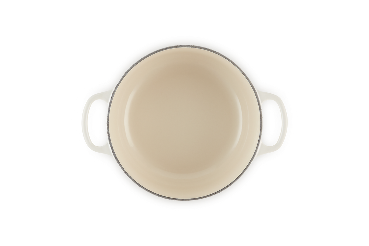 Le Creuset Signature 20cm Cast Iron Round Casserole - Meringue | 21177207164430