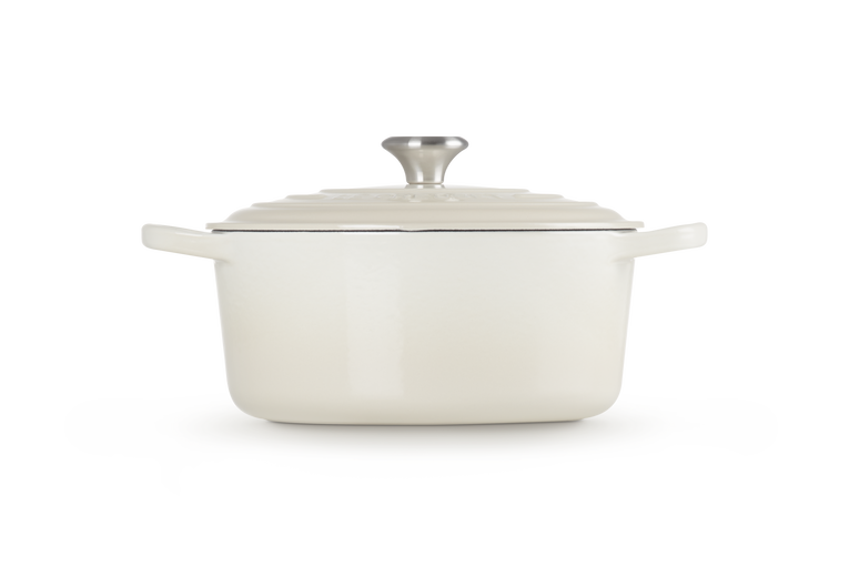 Le Creuset Signature 26cm Cast Iron Round Casserole - Meringue | 21177267164430