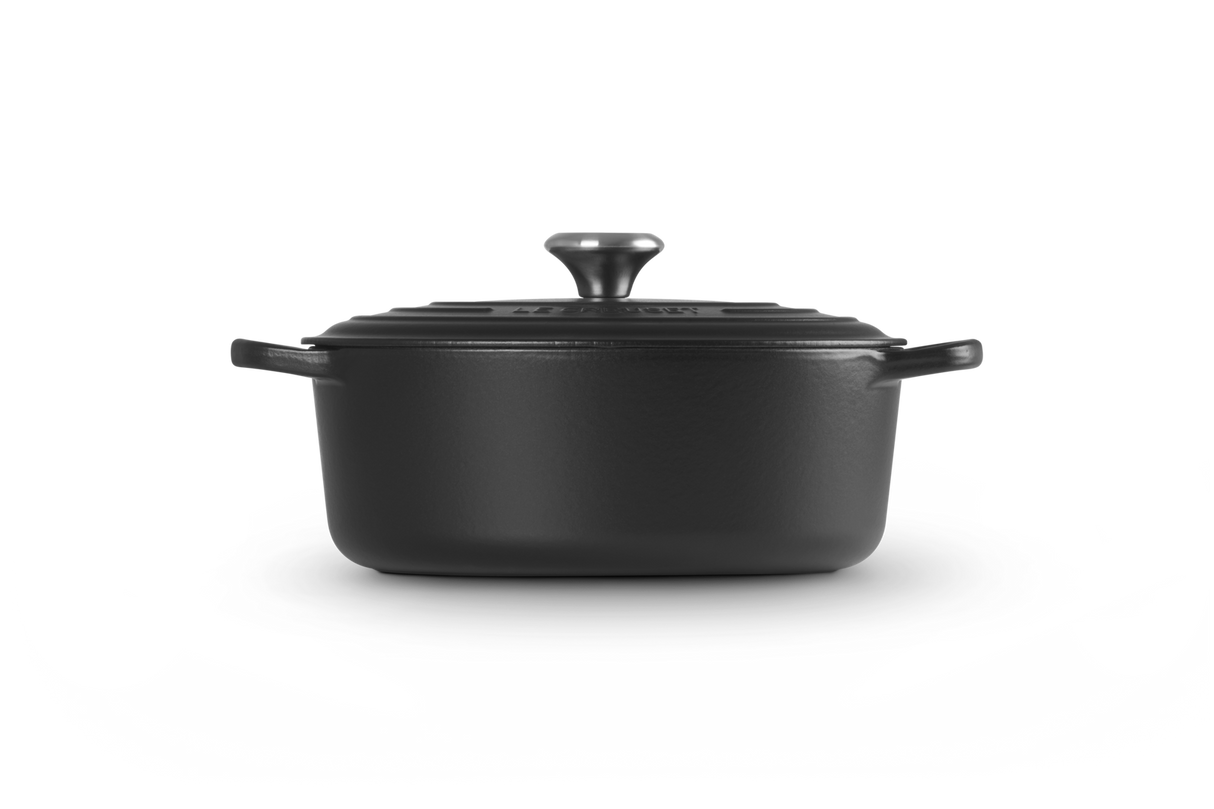 Le Creuset Signature 27cm Cast Iron Oval Casserole - Satin Black | 21178270002430