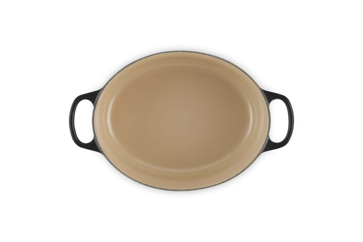 Le Creuset Signature 27cm Cast Iron Oval Casserole - Satin Black | 21178270002430