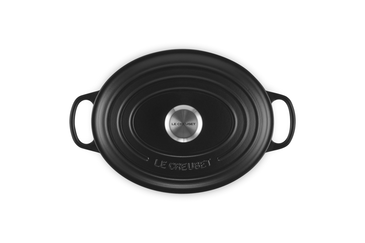 Le Creuset Signature 27cm Cast Iron Oval Casserole - Satin Black | 21178270002430