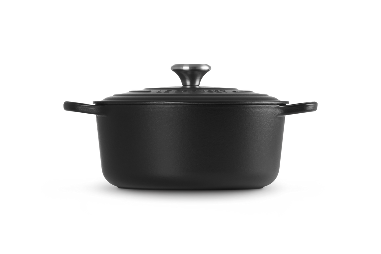Le Creuset Signature 26cm Cast Iron Round Casserole - Satin Black | 21177260002430