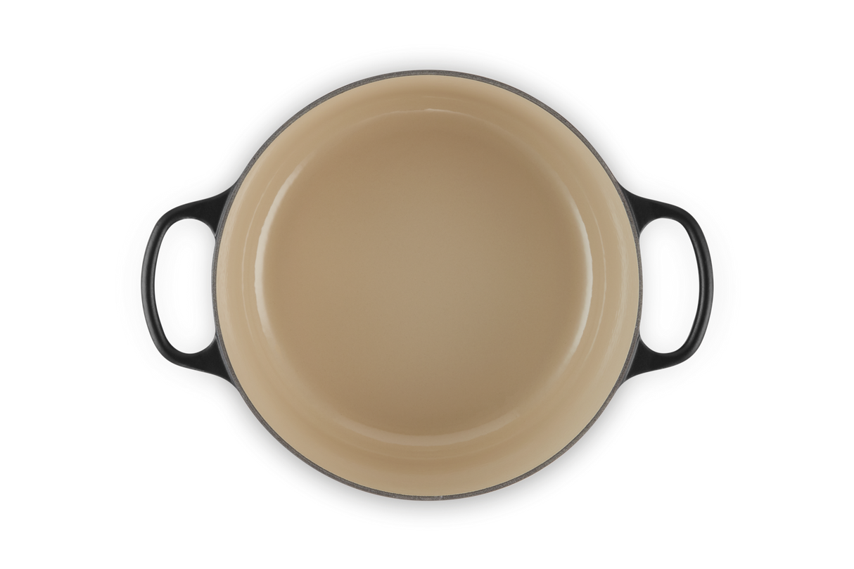 Le Creuset Signature 26cm Cast Iron Round Casserole - Satin Black | 21177260002430