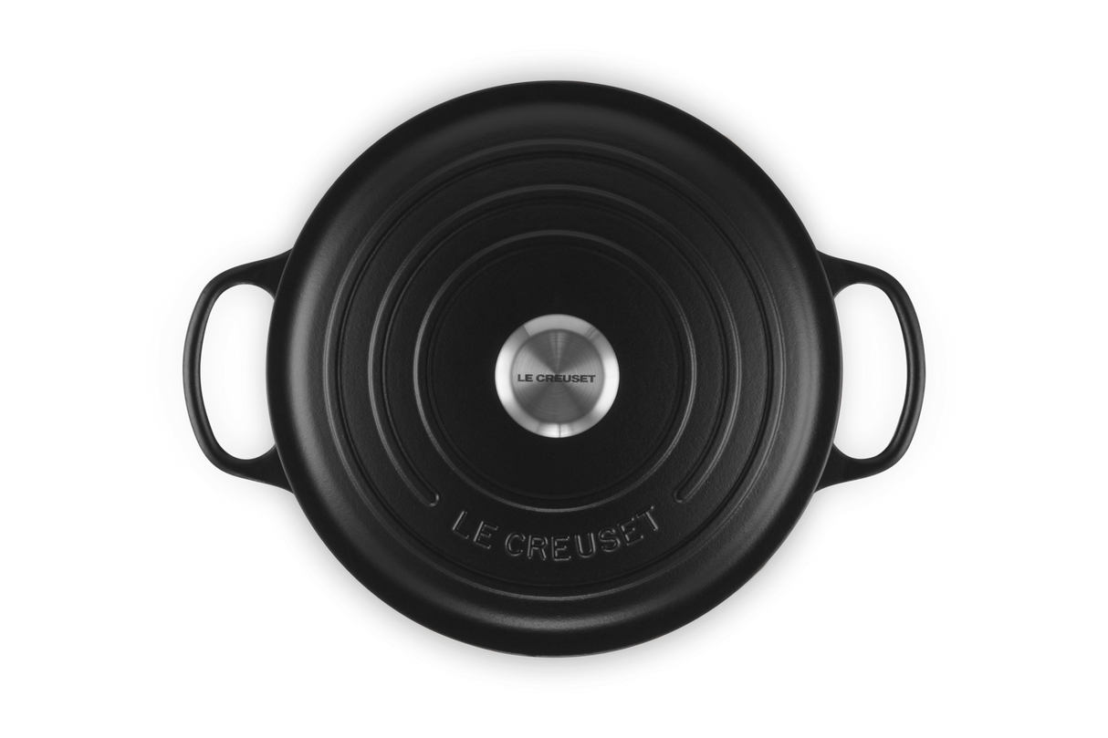 Le Creuset Signature 26cm Cast Iron Round Casserole - Satin Black | 21177260002430