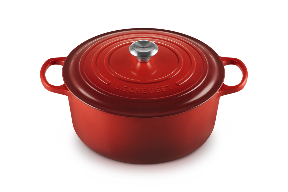 Le Creuset Signature 30cm Cast Iron Round Casserole - Cerise | 21177300602430