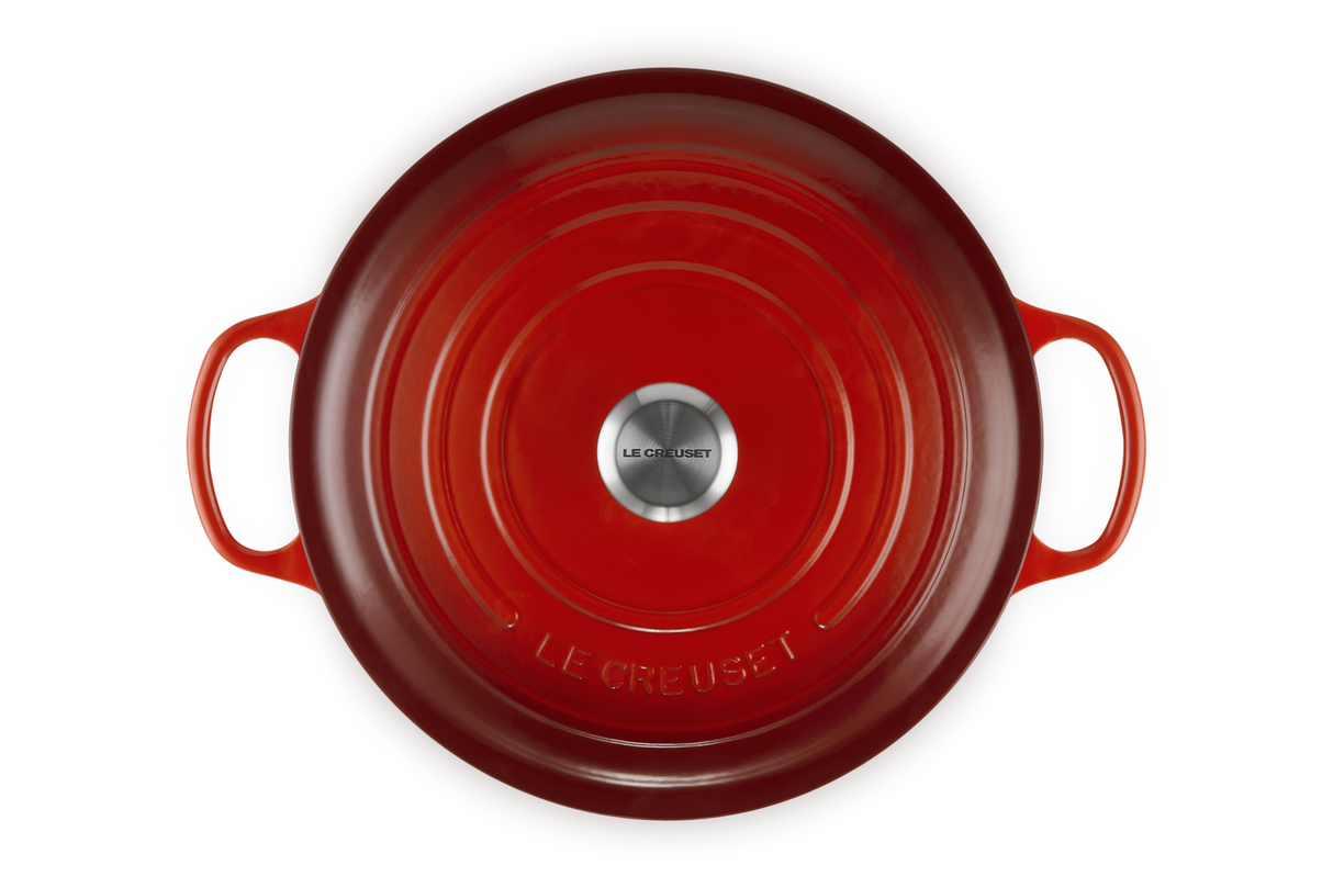 Le Creuset Signature 30cm Cast Iron Round Casserole - Cerise | 21177300602430
