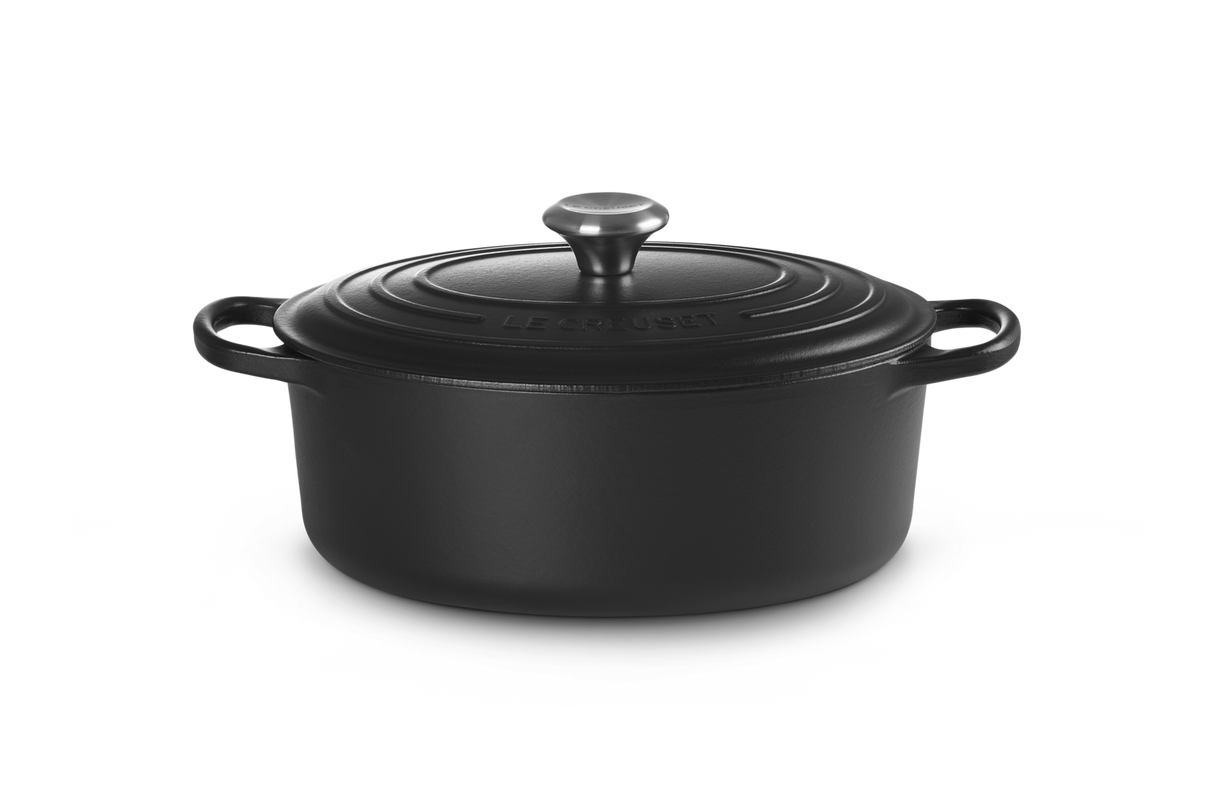 Le Creuset Signature 29cm Cast Iron Oval Casserole - Satin Black | 21178290002430
