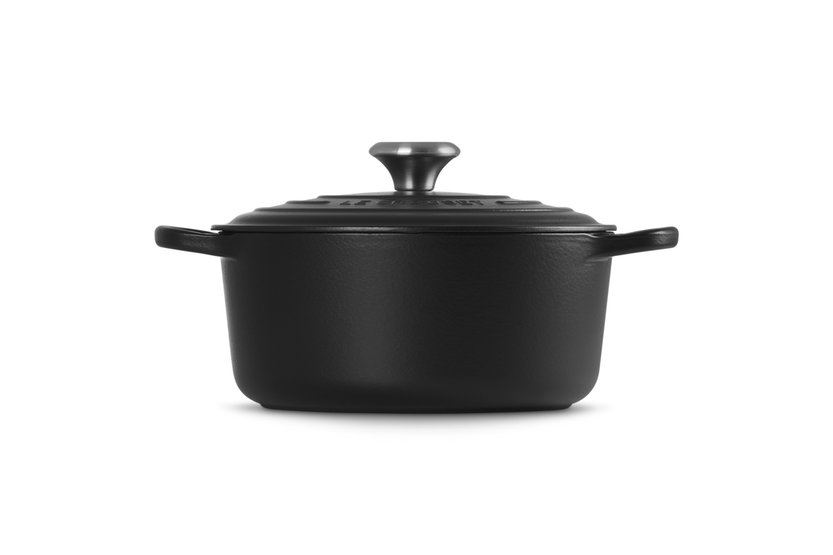 Le Creuset Signature 24cm Cast Iron Round Casserole - Satin Black | 21177240002430
