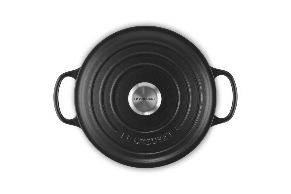 Le Creuset Signature 24cm Cast Iron Round Casserole - Satin Black | 21177240002430