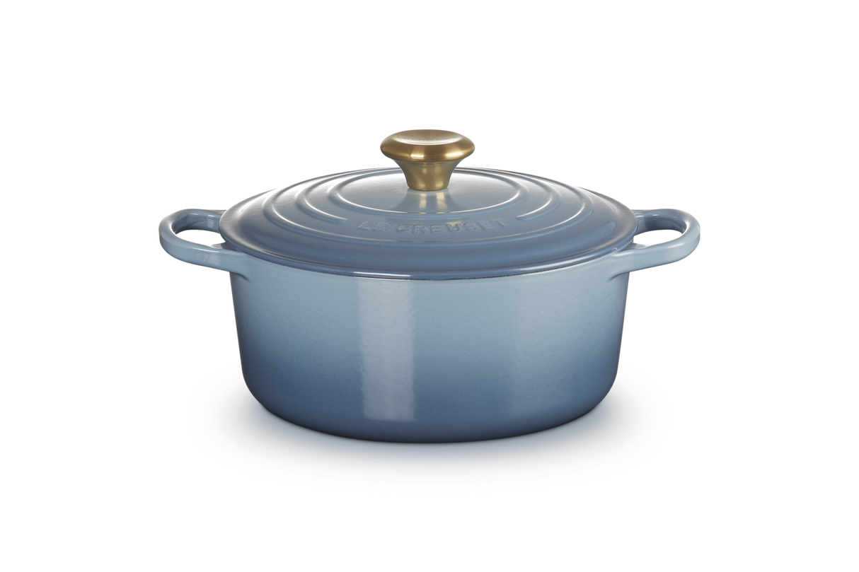 Le Creuset Signature 24cm Cast Iron Round Casserole - Chambray | 21177244344441