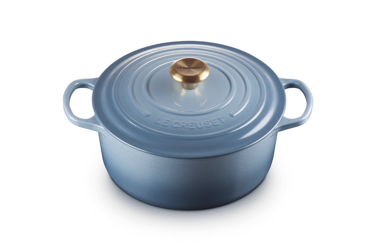 Le Creuset Signature 26cm Cast Iron Round Casserole - Chambray | 21177264344441