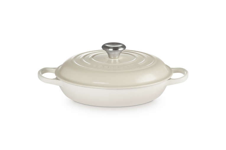 Le Creuset Signature 26cm Cast Iron Shallow Casserole - Meringue | 21180267164430