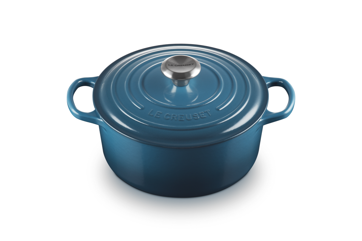 Le Creuset Signature 24cm Cast Iron Round Casserole - Deep Teal | 21177246422430