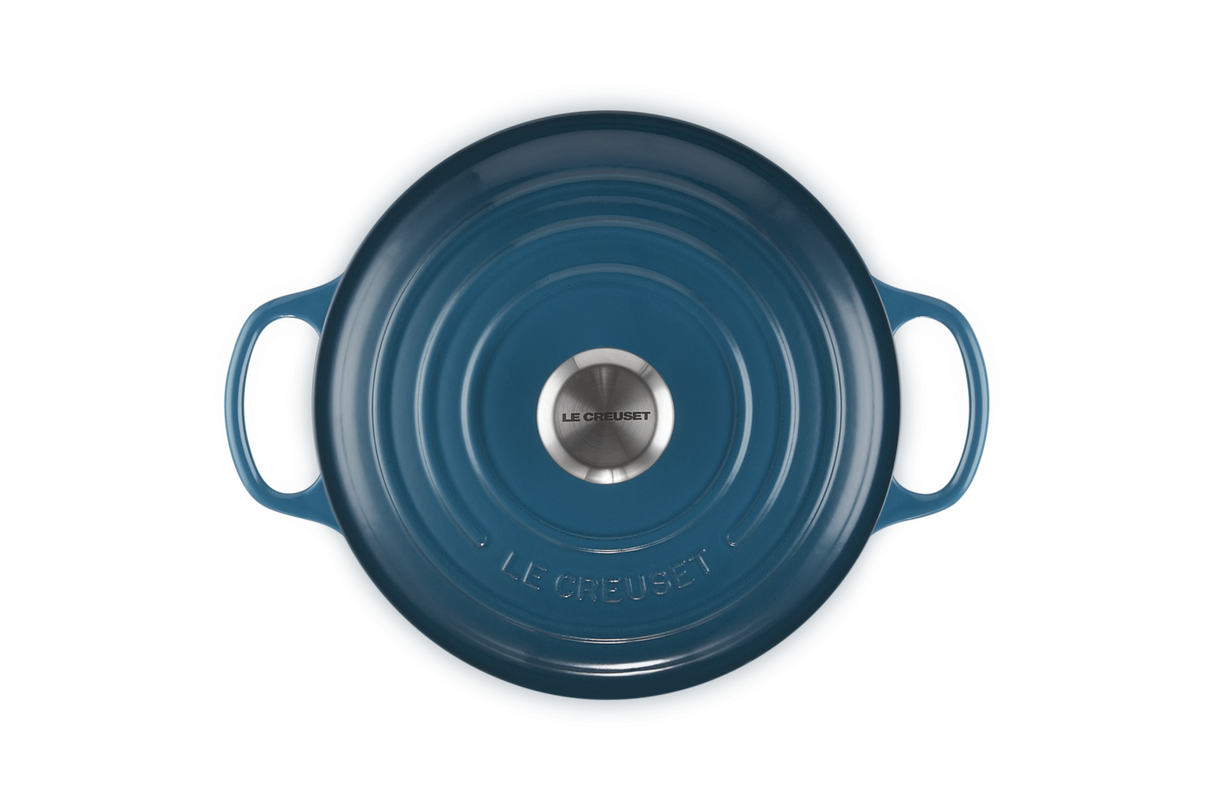Le Creuset Signature 24cm Cast Iron Round Casserole - Deep Teal | 21177246422430