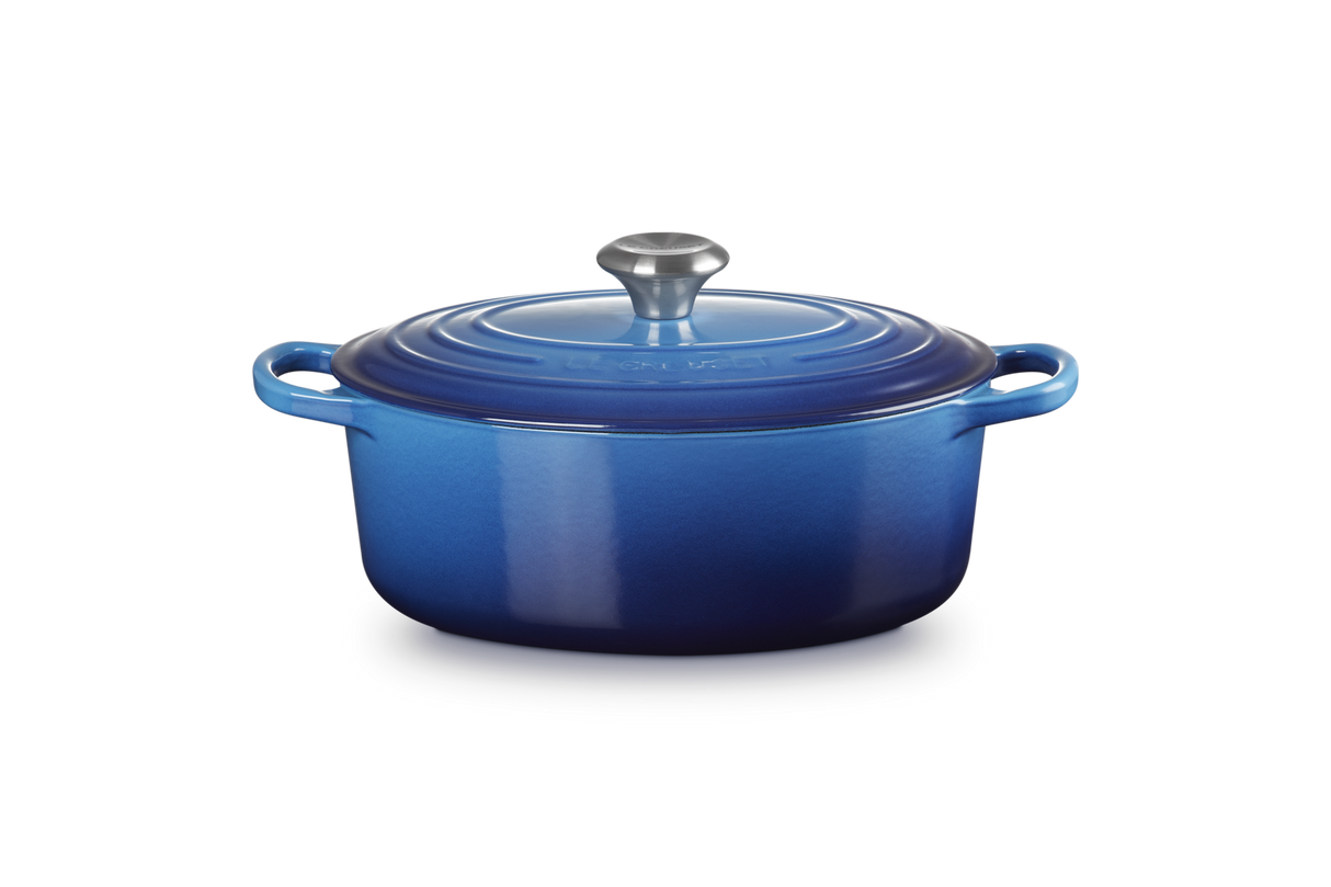 Le Creuset Signature 27cm Cast Iron Oval Casserole - Azure | 21178272202430