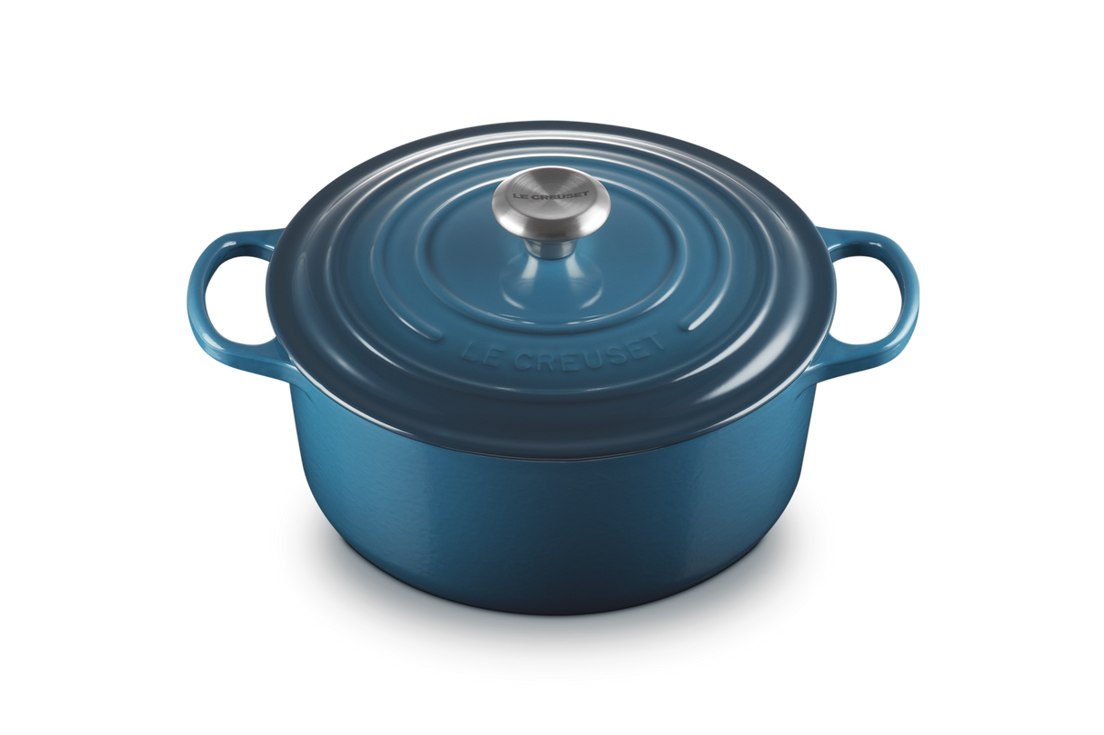 Le Creuset Signature 26cm Cast Iron Round Casserole - Deep Teal | 21177266422430