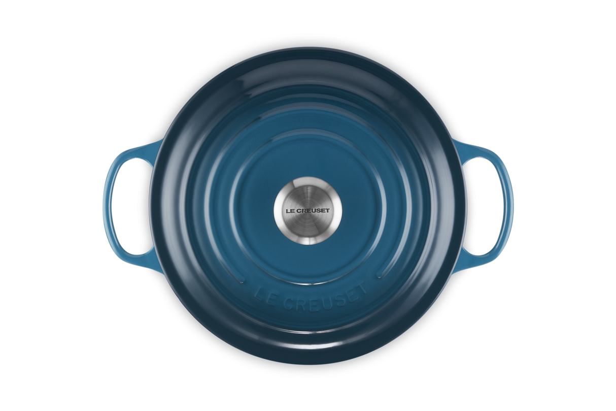 Le Creuset Signature 26cm Cast Iron Round Casserole - Deep Teal | 21177266422430