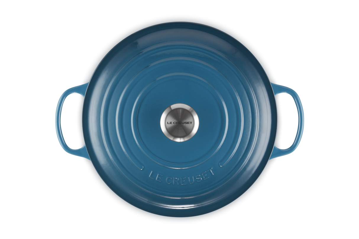 Le Creuset Signature 28cm Cast Iron Round Casserole - Deep Teal | 21177286422430