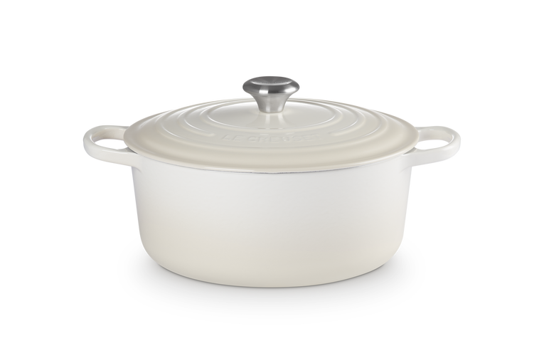 Le Creuset Signature 28cm Cast Iron Round Casserole - Meringue | 21177287164430