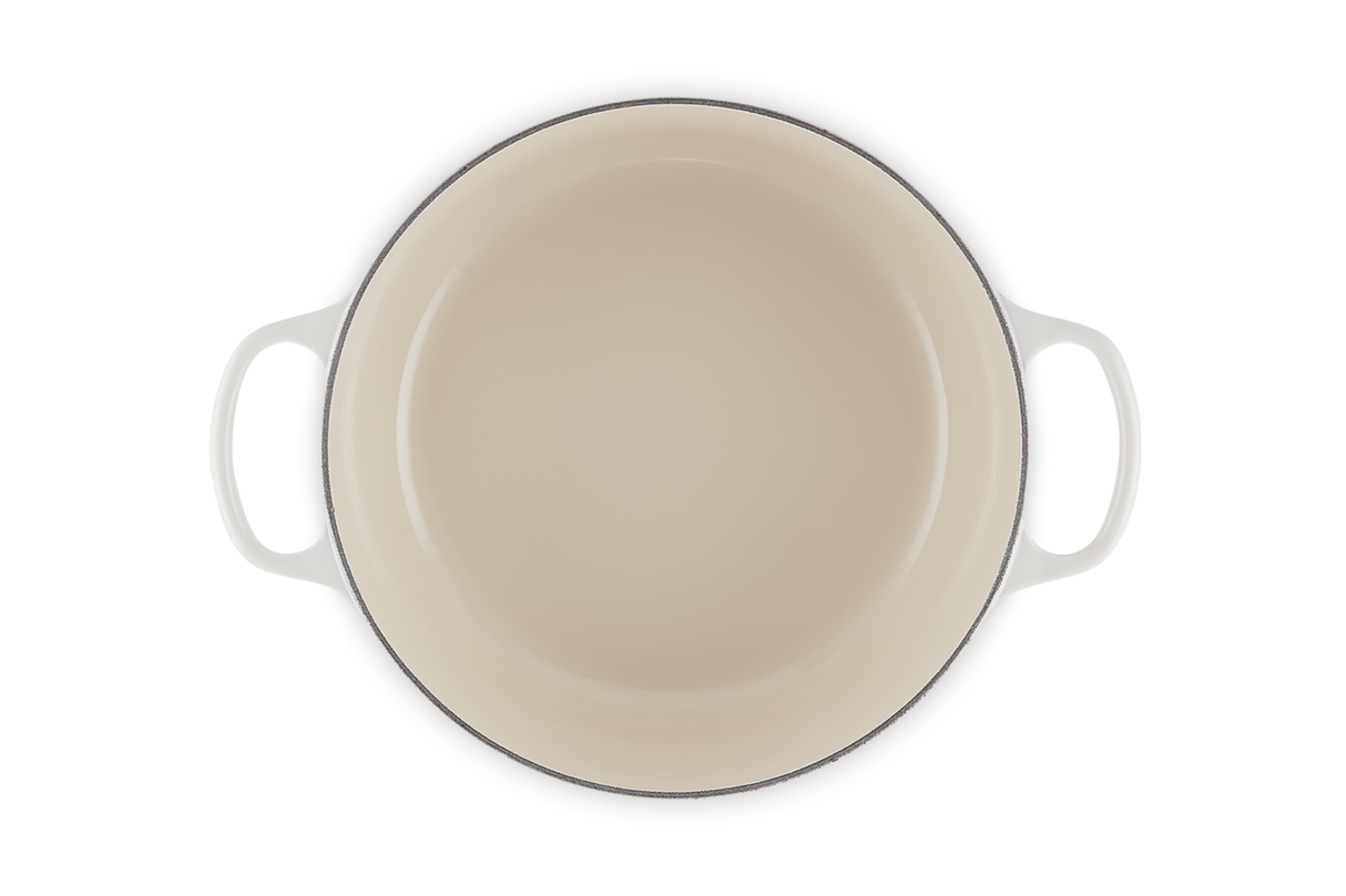 Le Creuset Signature 28cm Cast Iron Round Casserole - Meringue | 21177287164430