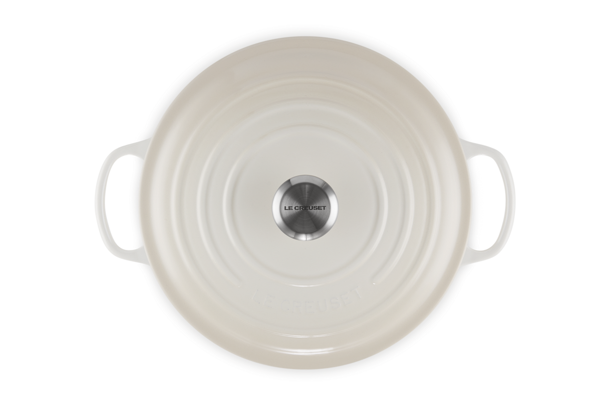 Le Creuset Signature 28cm Cast Iron Round Casserole - Meringue | 21177287164430