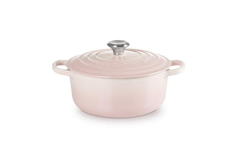 Le Creuset Signature 28cm Cast Iron Round Casserole - Shell Pink | 21177287774430