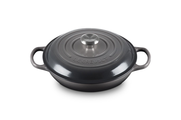 Le Creuset Signature 26cm Cast Iron Shallow Casserole - Flint | 21180264442430