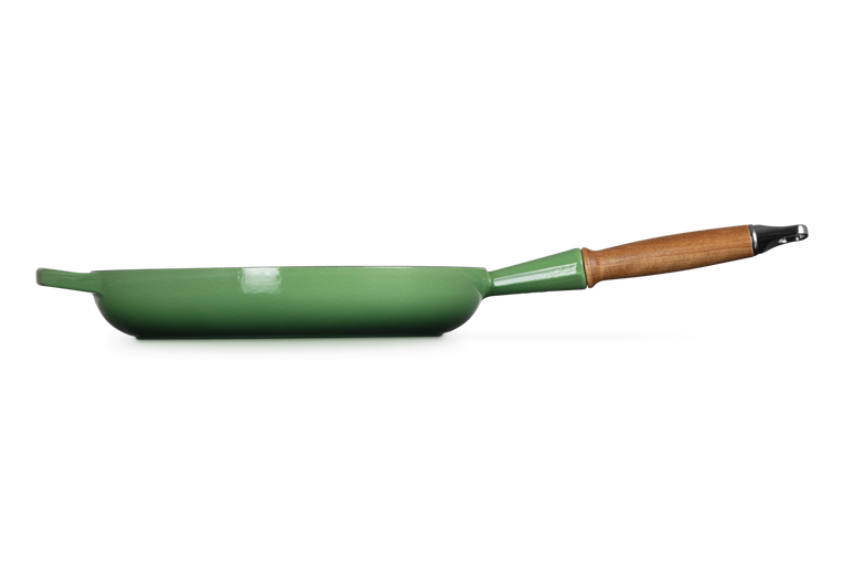Le Creuset 28cm Cast Iron Frying Pan with Wooden Handle - Bamboo Green | 20258284080422