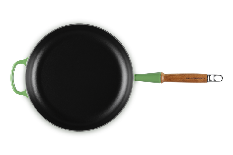 Le Creuset 28cm Cast Iron Frying Pan with Wooden Handle - Bamboo Green | 20258284080422