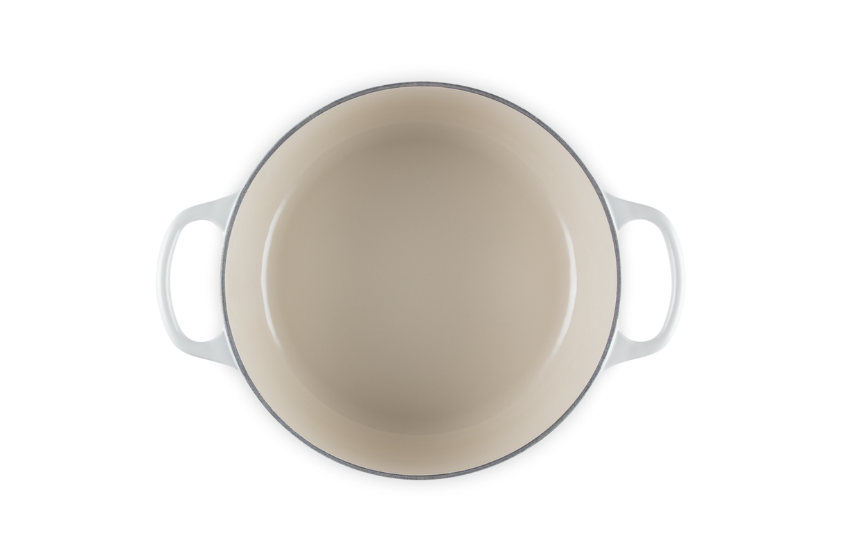 Le Creuset Signature 24cm Cast Iron Round Casserole - Meringue | 21177247164430