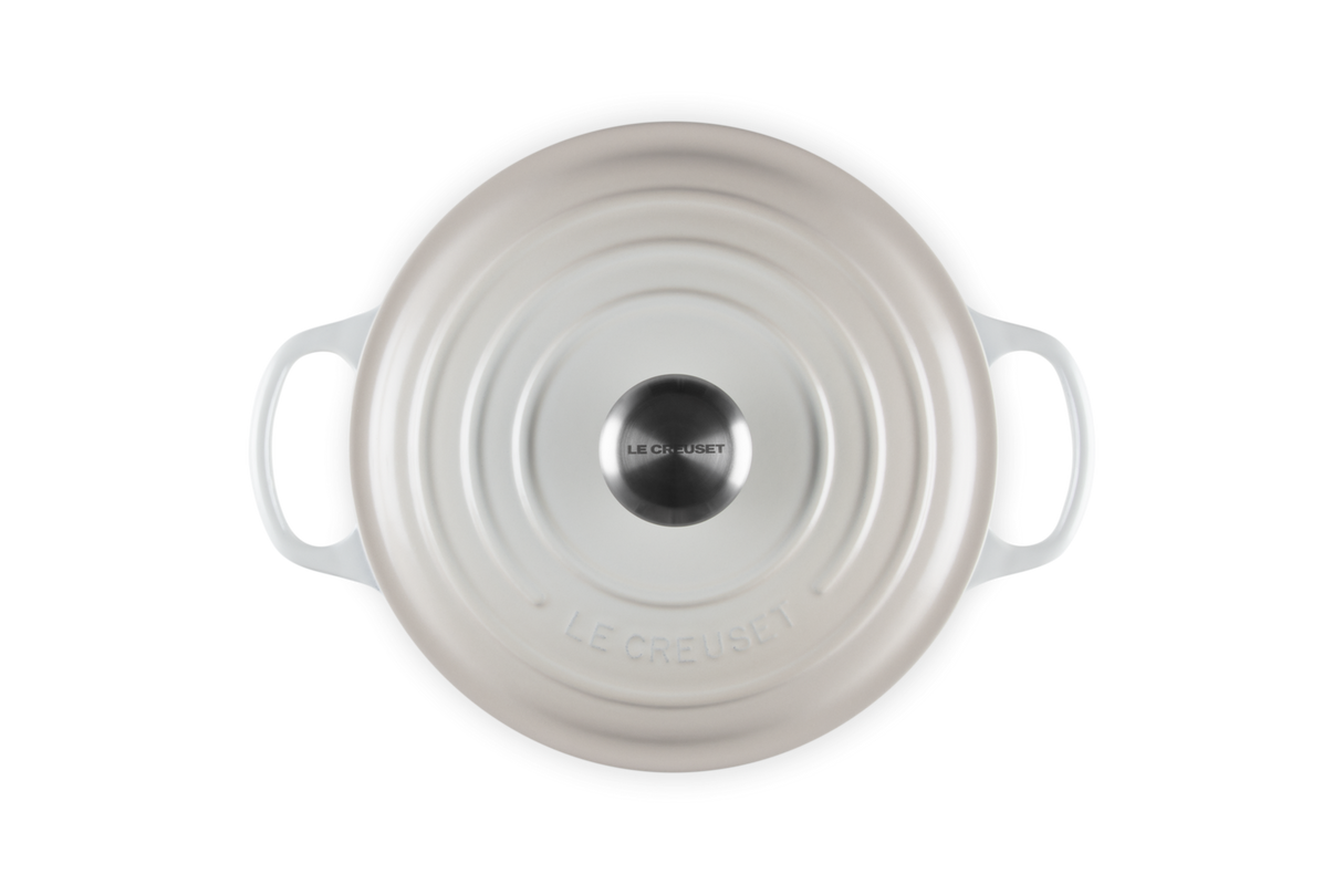 Le Creuset Signature 24cm Cast Iron Round Casserole - Meringue | 21177247164430