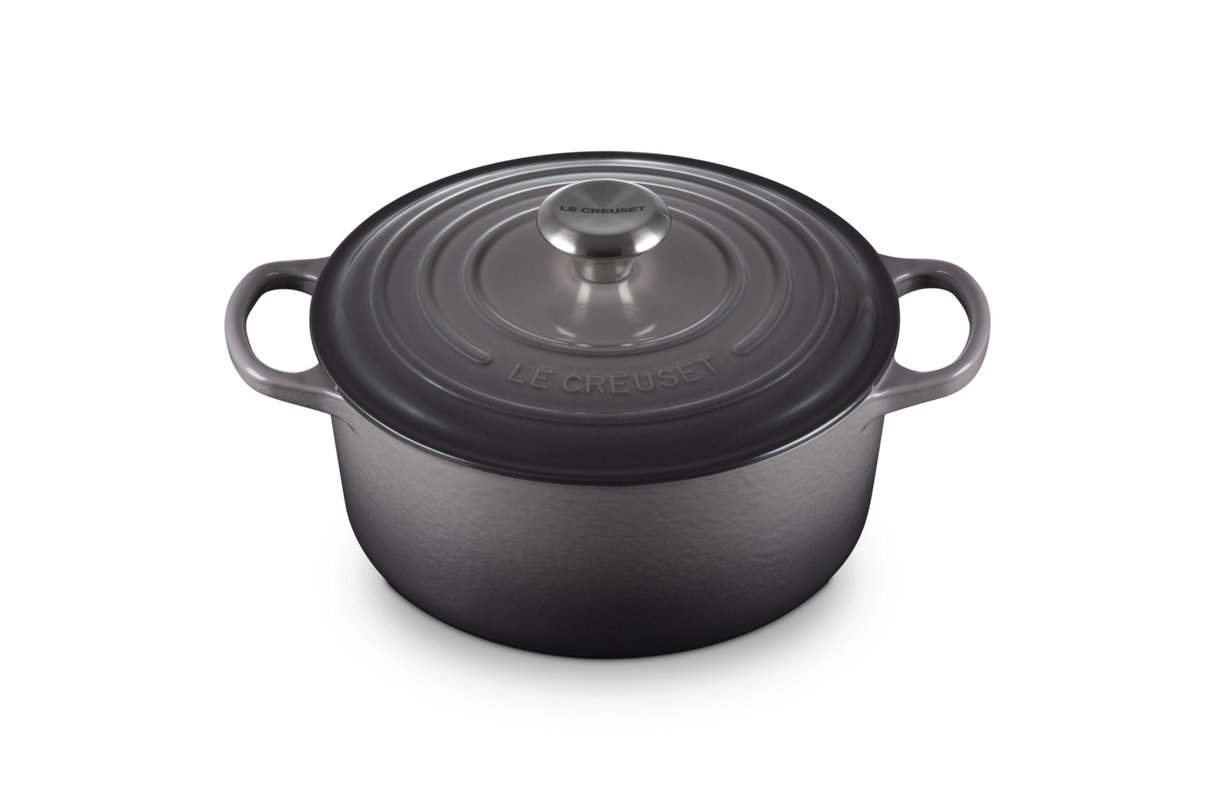 Le Creuset Signature 24cm Cast Iron Round Casserole - Flint | 21177244442430