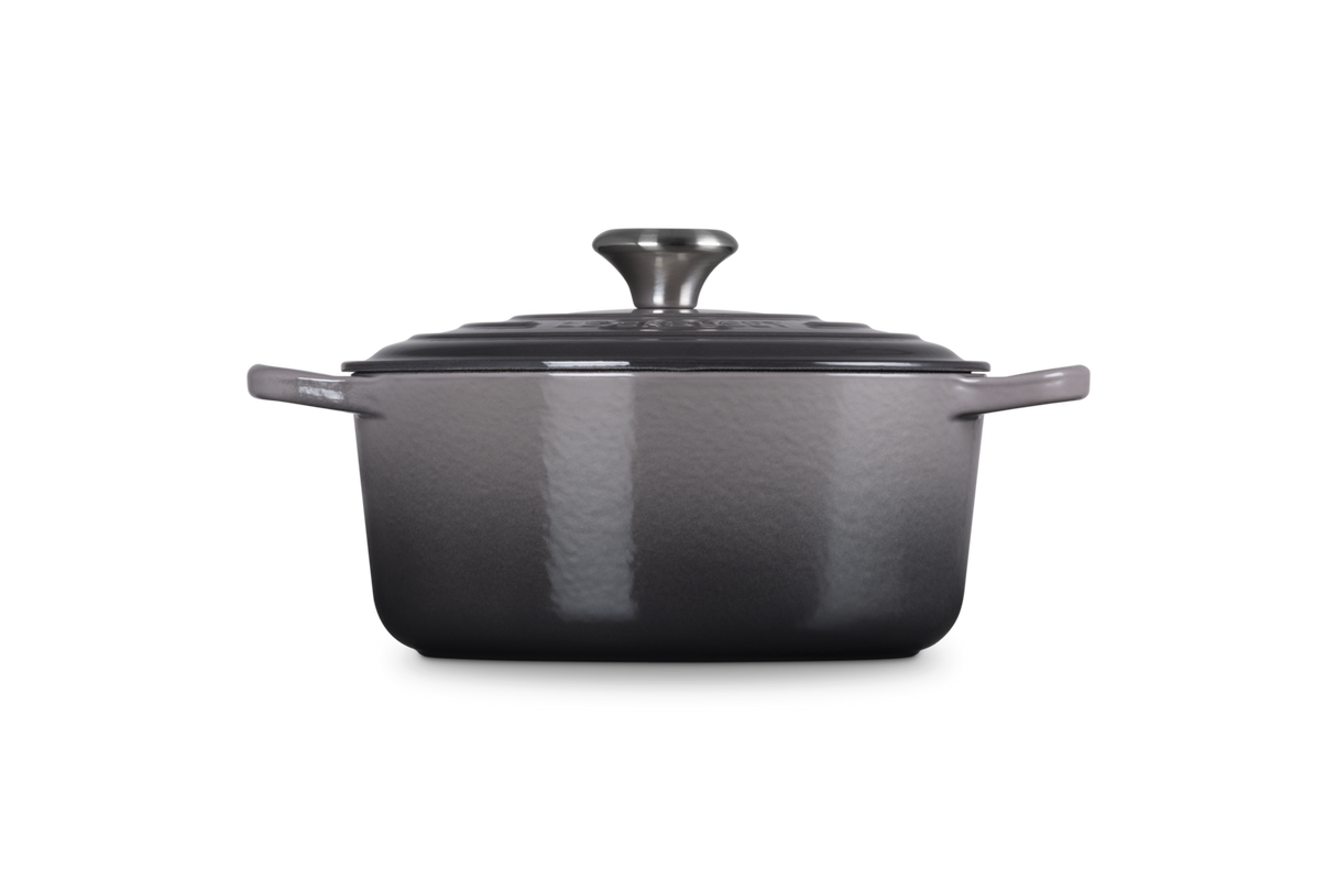 Le Creuset Signature 24cm Cast Iron Round Casserole - Flint | 21177244442430