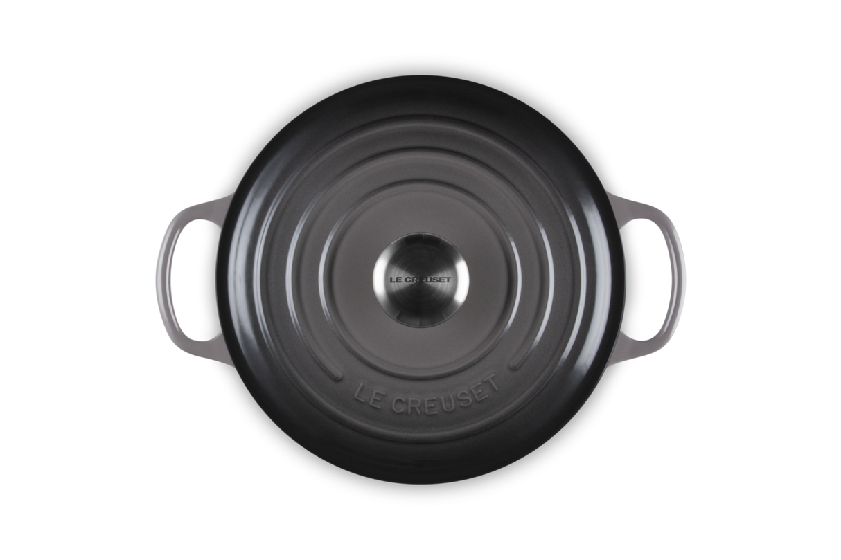 Le Creuset Signature 24cm Cast Iron Round Casserole - Flint | 21177244442430