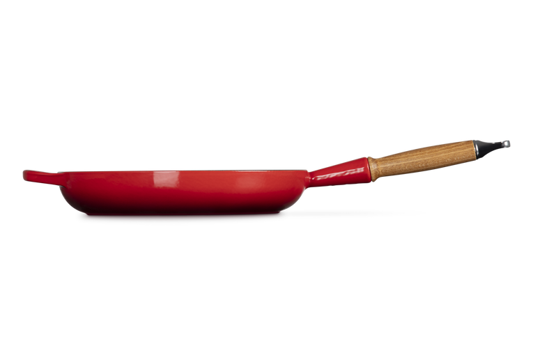 Le Creuset 28cm Cast Iron Frying Pan with Wooden Handle - Cerise | 20258280600422