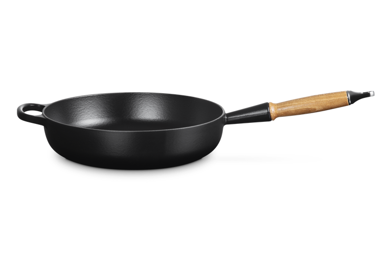 Le Creuset 28cm Cast Iron Sauté Pan with Wooden Handle - Satin Black | 20259280000422