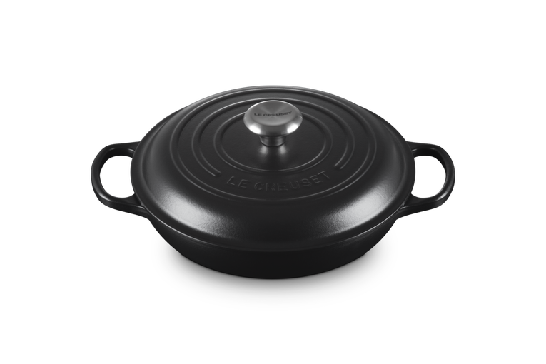 Le Creuset Signature 26cm Cast Iron Shallow Casserole - Satin Black | 21180260002430
