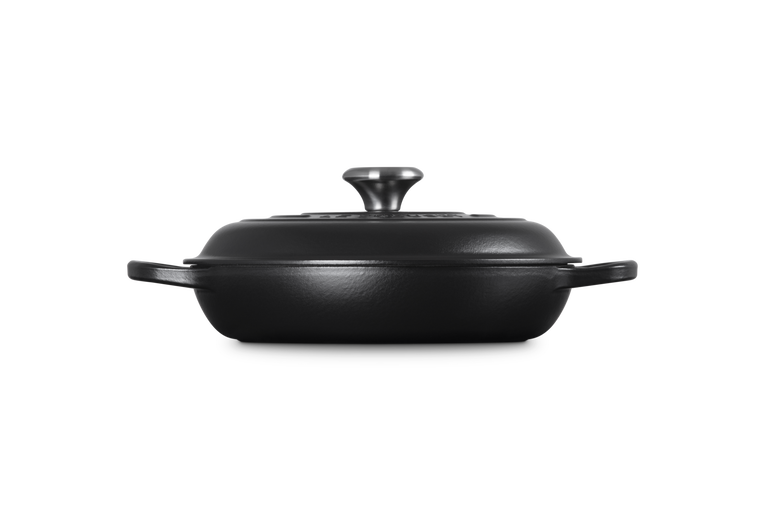 Le Creuset Signature 26cm Cast Iron Shallow Casserole - Satin Black | 21180260002430