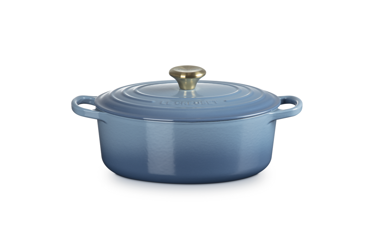 Le Creuset Signature 27cm Cast Iron Oval Casserole - Chambray | 21178274344441