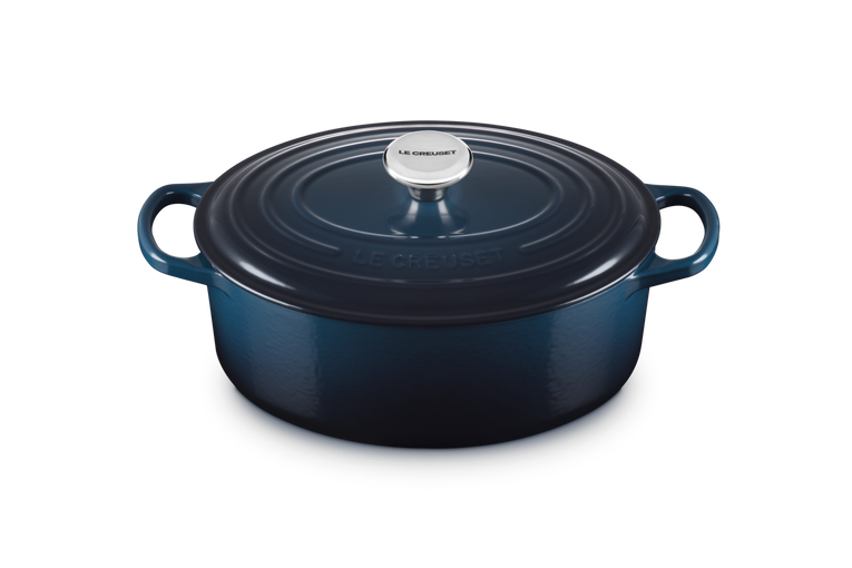 Le Creuset Signature 29cm Cast Iron Oval Casserole - Nuit | 21178291294475