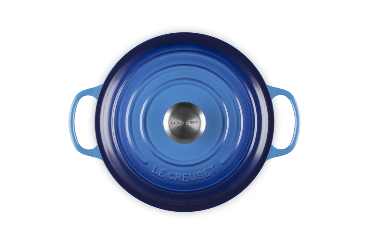 Le Creuset Signature 24cm Cast Iron Round Casserole - Azure | 21177242202430