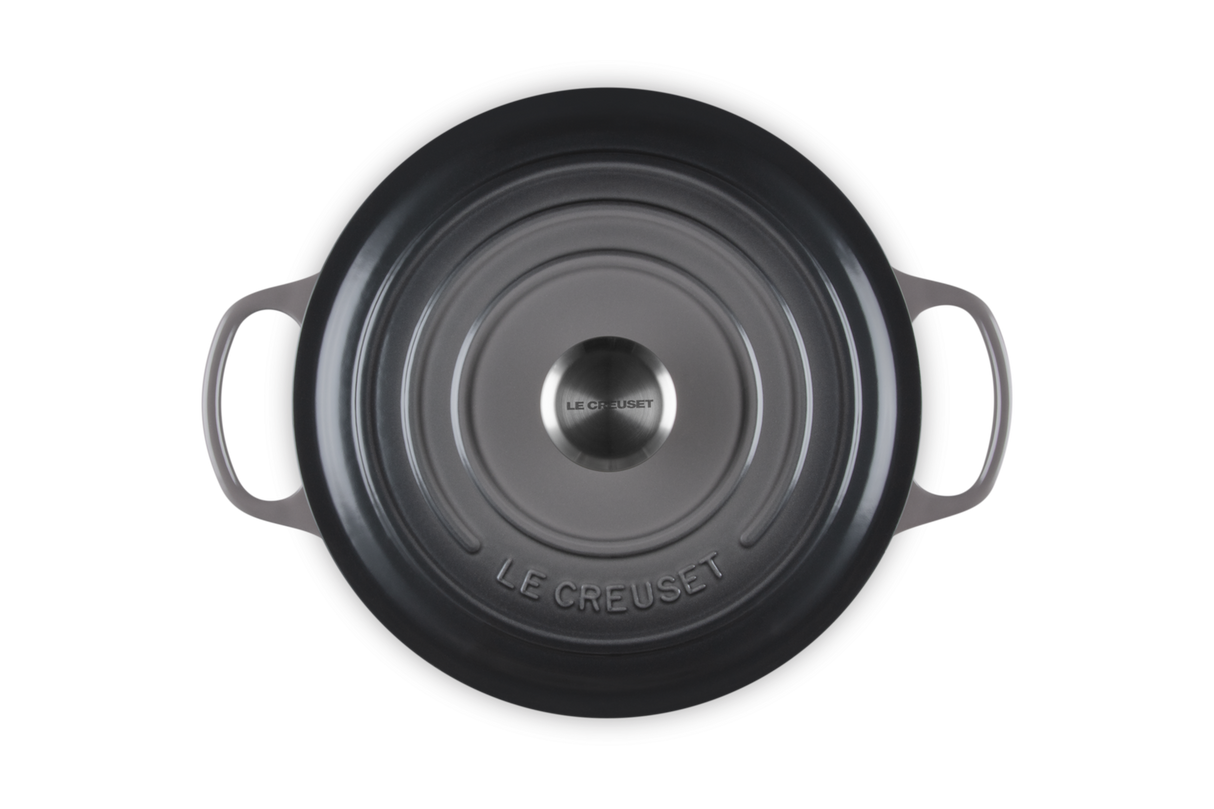 Le Creuset Signature 26cm Cast Iron Round Casserole - Flint | 21177264442430