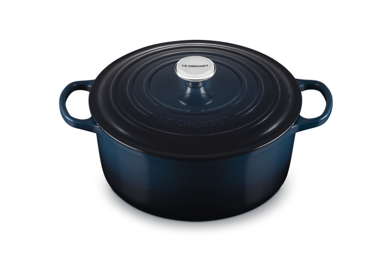 Le Creuset Signature 28cm Cast Iron Round Casserole - Nuit | 21177281294475
