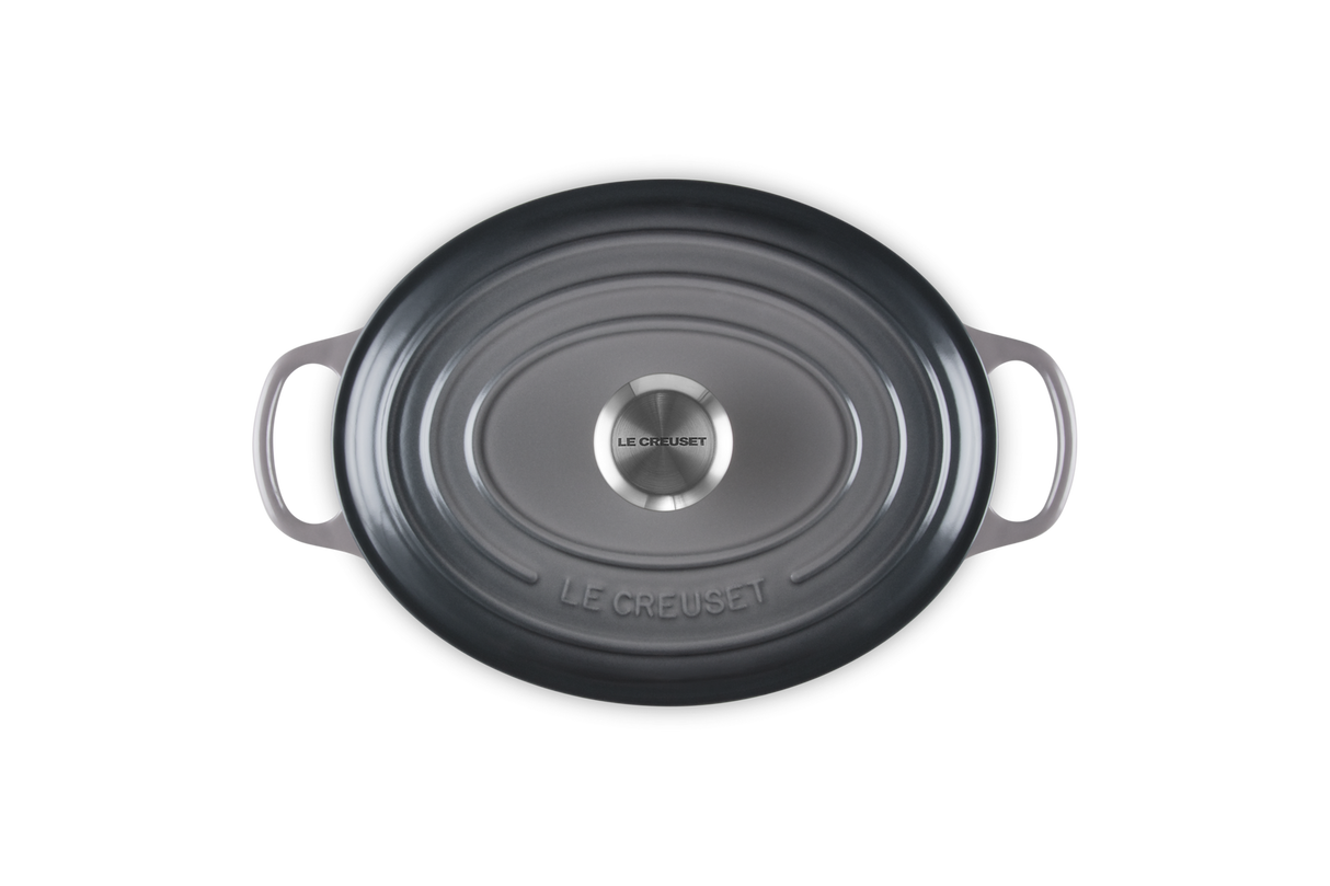 Le Creuset Signature 27cm Cast Iron Oval Casserole - Flint | 21178274442430