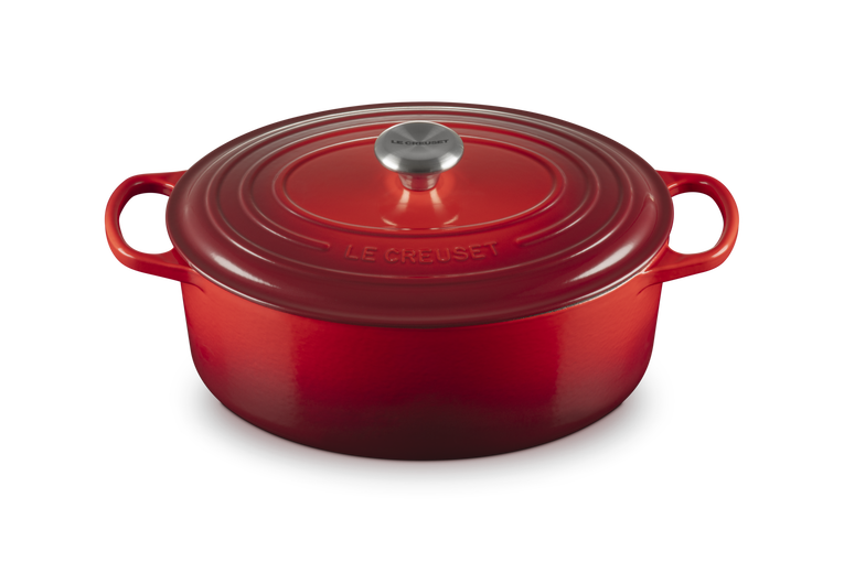 Le Creuset Signature 31cm Cast Iron Oval Casserole - Cerise | 21178310602430