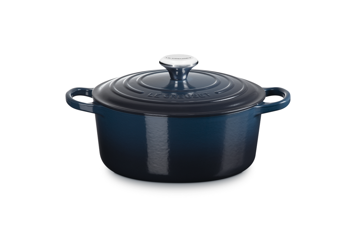 Le Creuset Signature 24cm Cast Iron Round Casserole - Nuit | 21177241294475