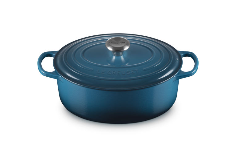 Le Creuset Signature 29cm Cast Iron Oval Casserole - Deep Teal | 21178296422430